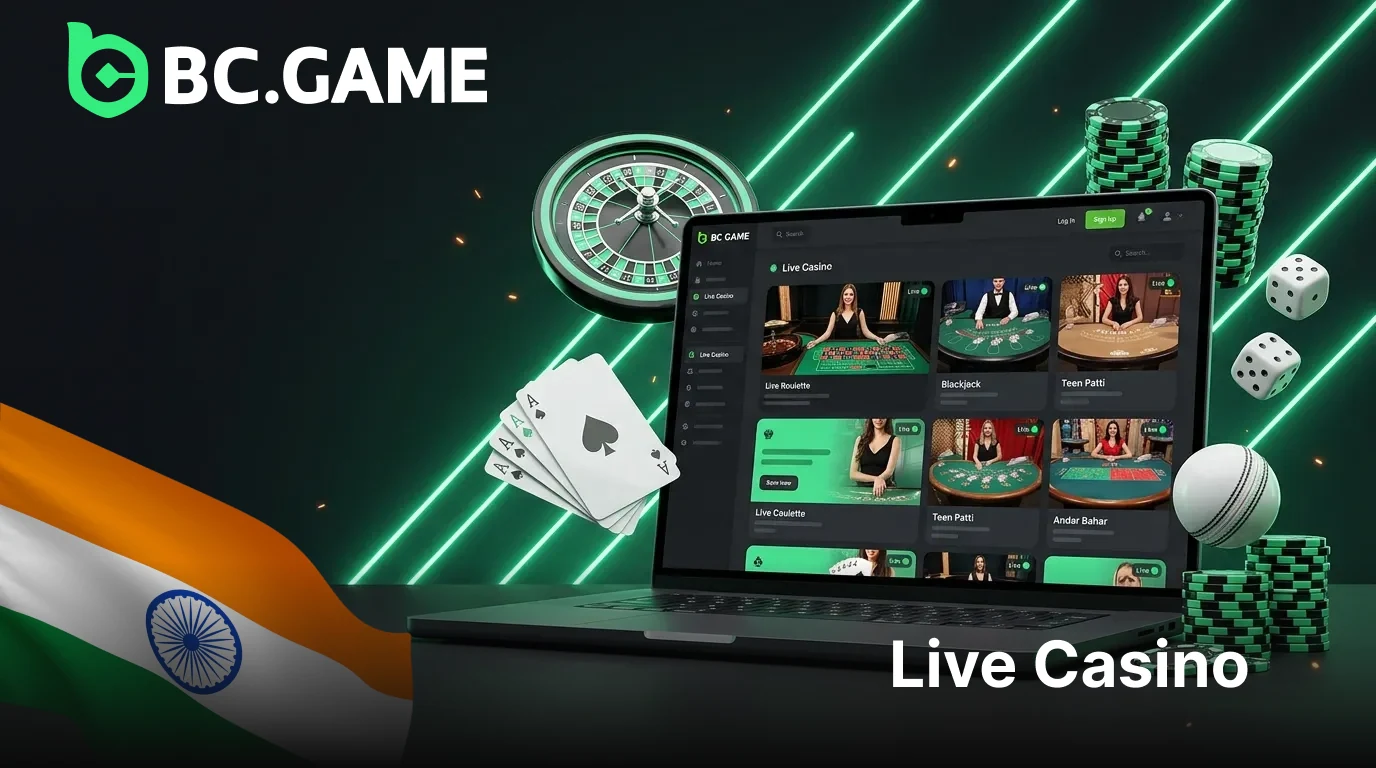 BC Game live casino with real dealers in India
